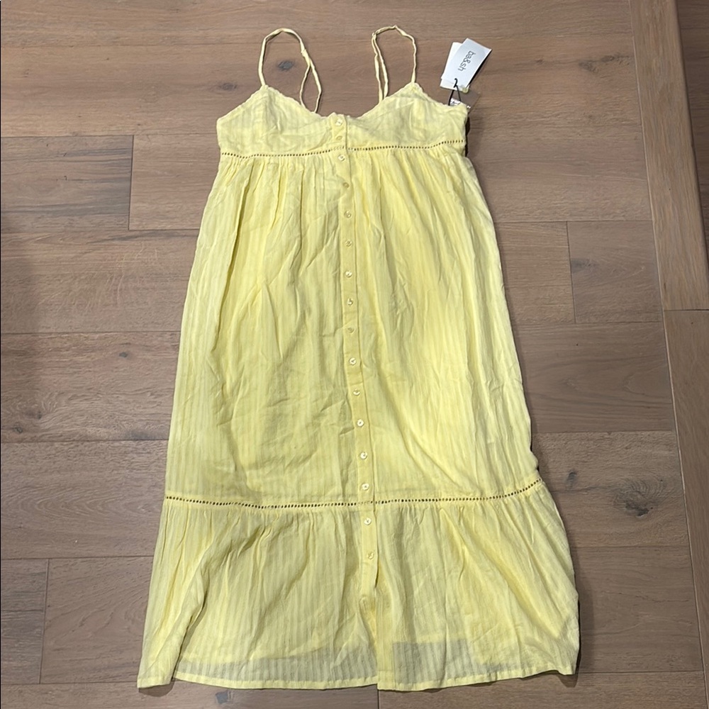 Ba&sh Yellow Spaghetti Strap Dress